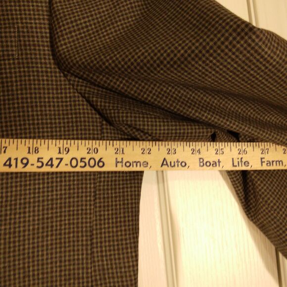 Michael Kors MK sport coat blazer mens 44R brown checker 2 button double vented - Picture 6 of 11